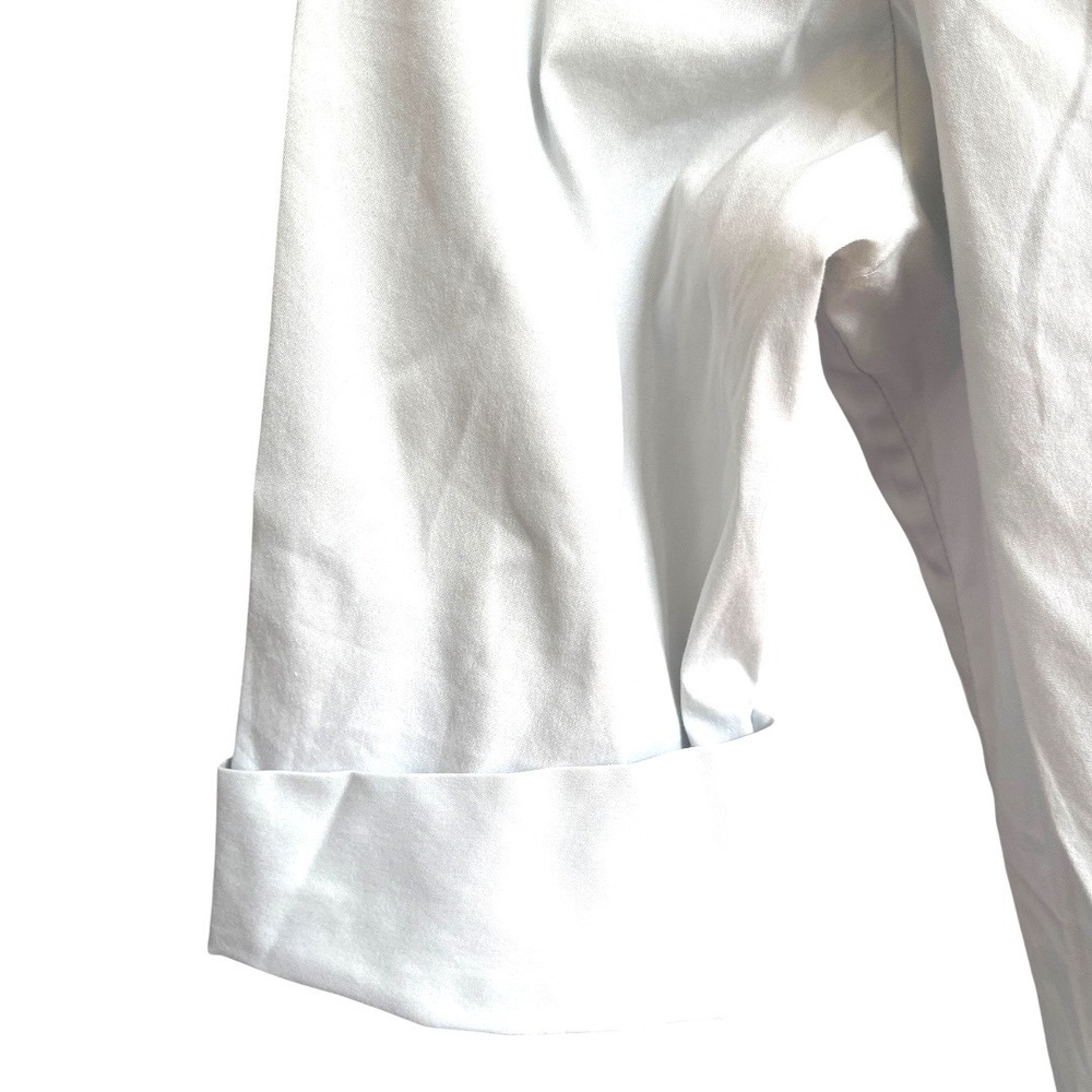 Theory Brit White Button‎ Down  3/4 Sleeve Shirt M - Picture 3 of 8